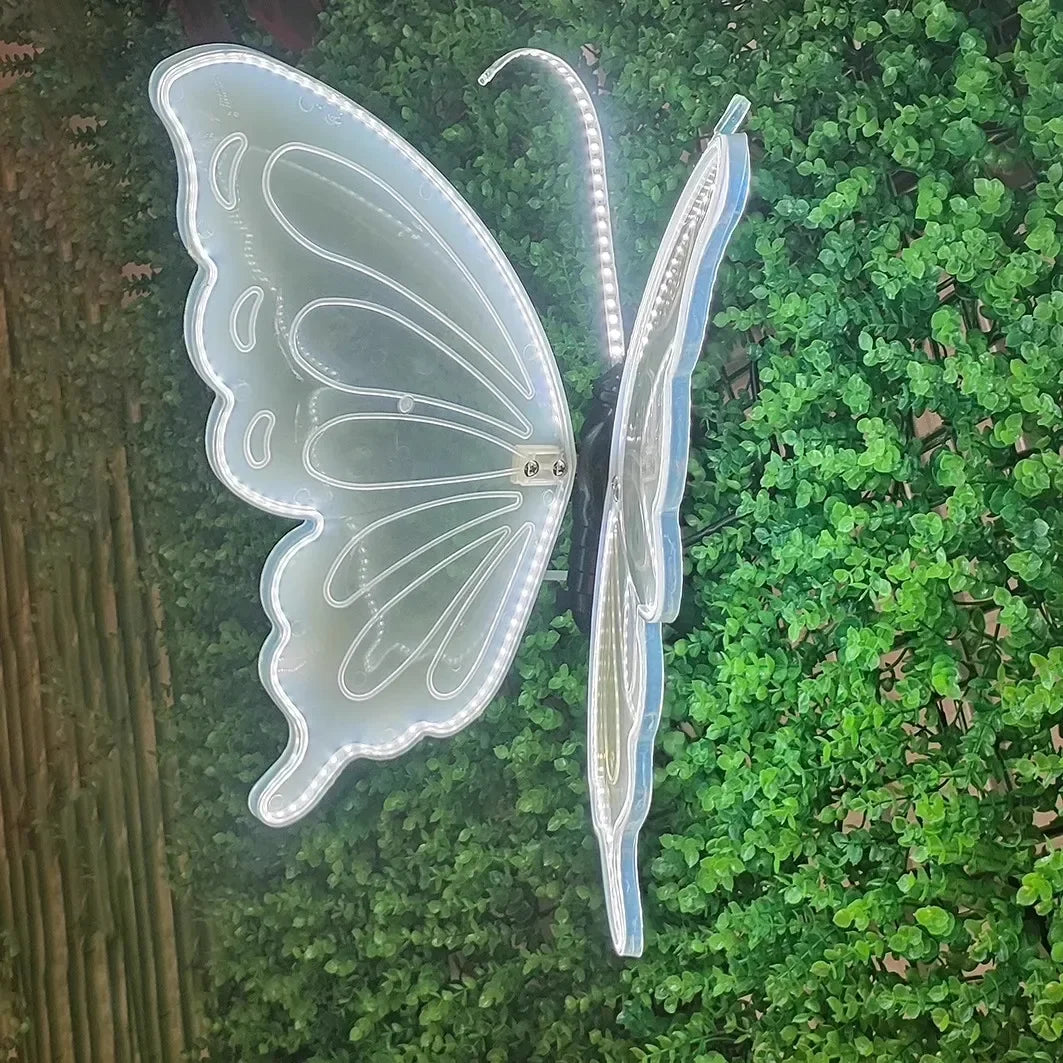 1pcs LED Outdoor Simulation Dynamic Static Butterfly Lights Holiday Party Home Christmas Decorations