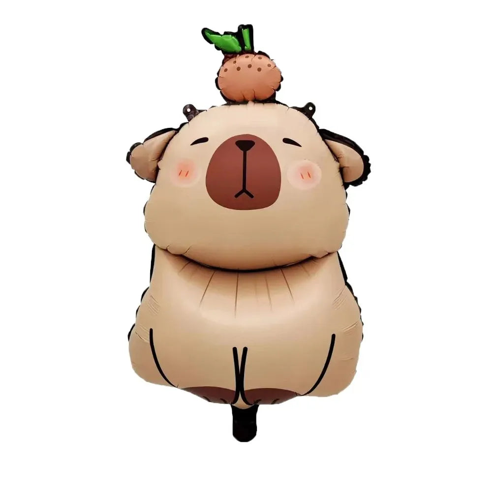 Cartoon Animal Capybara Flowers Aluminum Foil Balloon Set Child Birthday Party Decoration Foil Balloon Baby Shower Gift Supplies