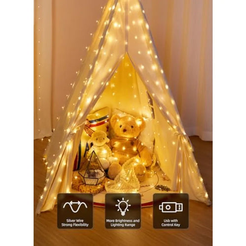 300 LED Fairy Curtain Lights, 9.8ft x 9.8ft Curtain String Lights, USB Plug in 8 Lighting Modes Christmas Decoration, Hanging L