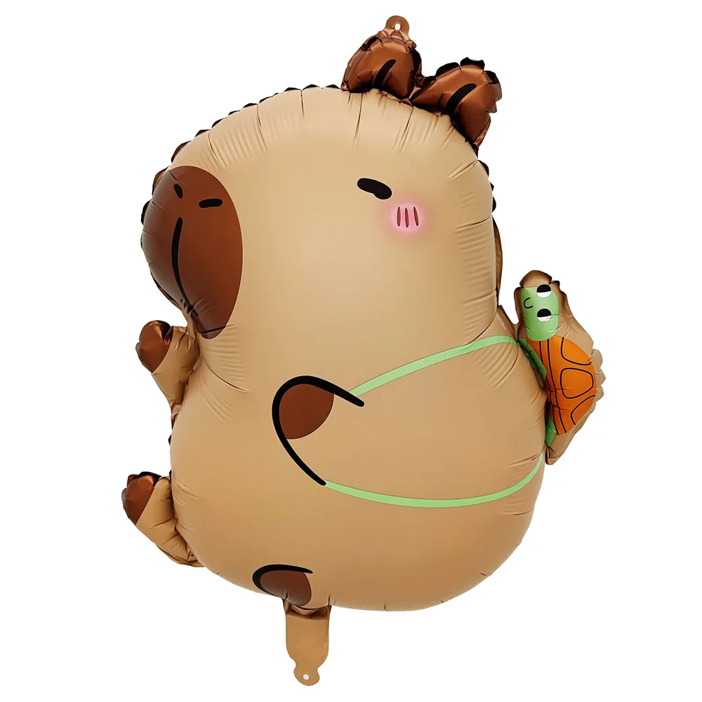 Cartoon Animal Capybara Flowers Aluminum Foil Balloon Set Child Birthday Party Decoration Foil Balloon Baby Shower Gift Supplies