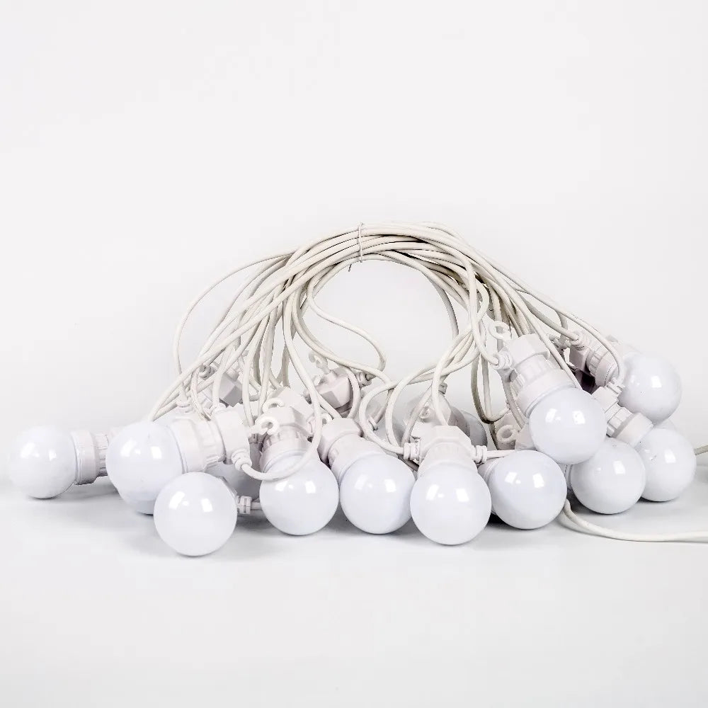 G50 Lamp 25LED Garland Fairy String Lights White Wedding Christmas Decoration Outdoor For Holiday Party 2024 Street Camp Decor