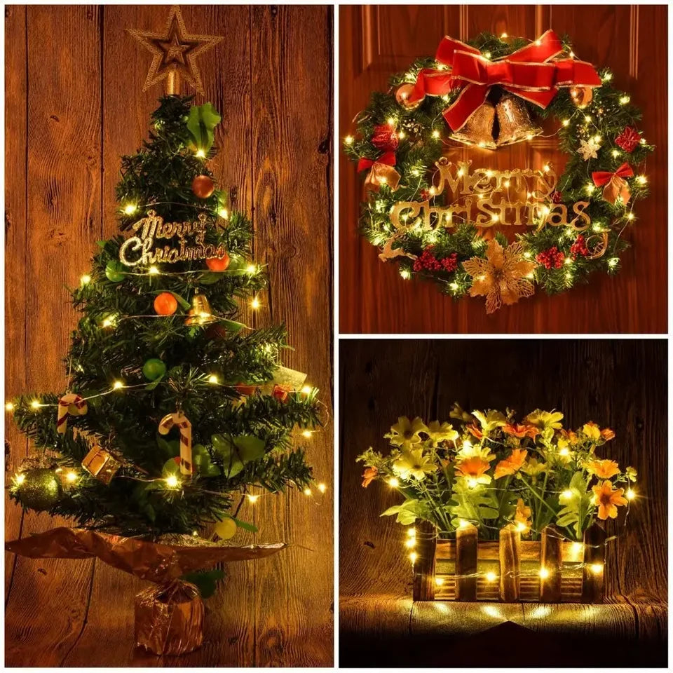 LED String Light Green Wire Fairy Lights Christmas Garland For New Year Christmas Tree Party Street Home Decoration