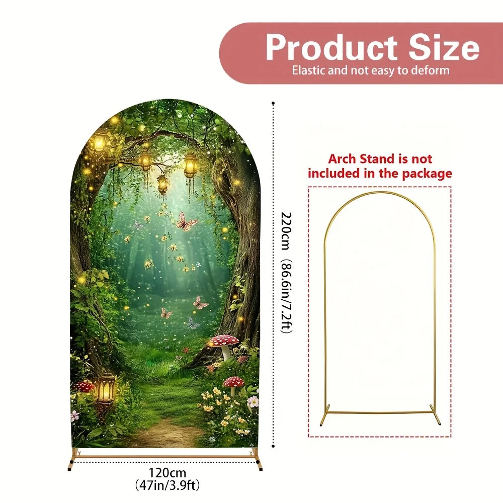 VIKAMA Enchanted Forest Fairytale Arch Backdrop for Parties Cake Photo Booths Anniversaries Indoor Events - Decorative Archway