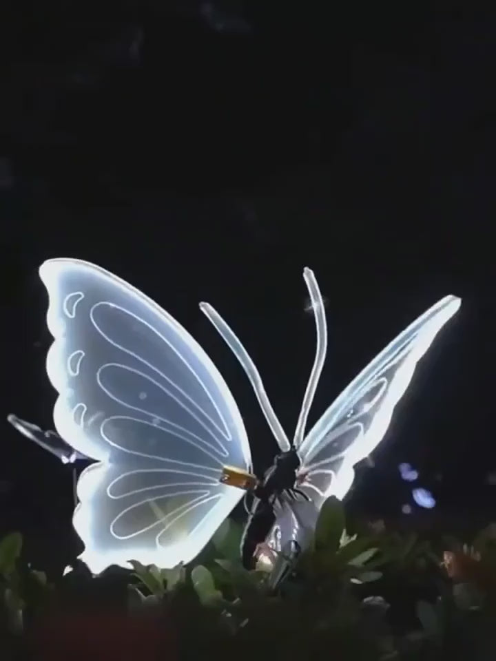 1pcs LED Outdoor Simulation Dynamic Static Butterfly Lights Holiday Party Home Christmas Decorations